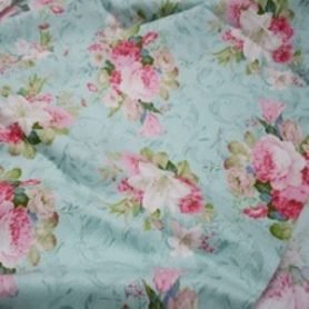 Floral Bouquets On Blue