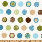 Cozy Cotton Flannel Motif Dots Aqua