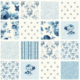 Symphony Rose Blue Rose Square Patchwork