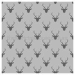 Deer Head Grey On Grey Digital Print