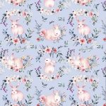 Sweet Bunny Garden Baby Blue Mini Digital Print