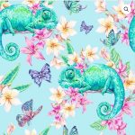 Tropical Chameleon Mini Digital Print