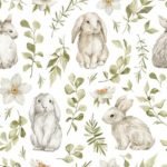 Garden Of Bunnies Digital Print **END OF BOLT**
