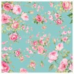 Garden Bed Of Roses In Aqua Mini Digital Print