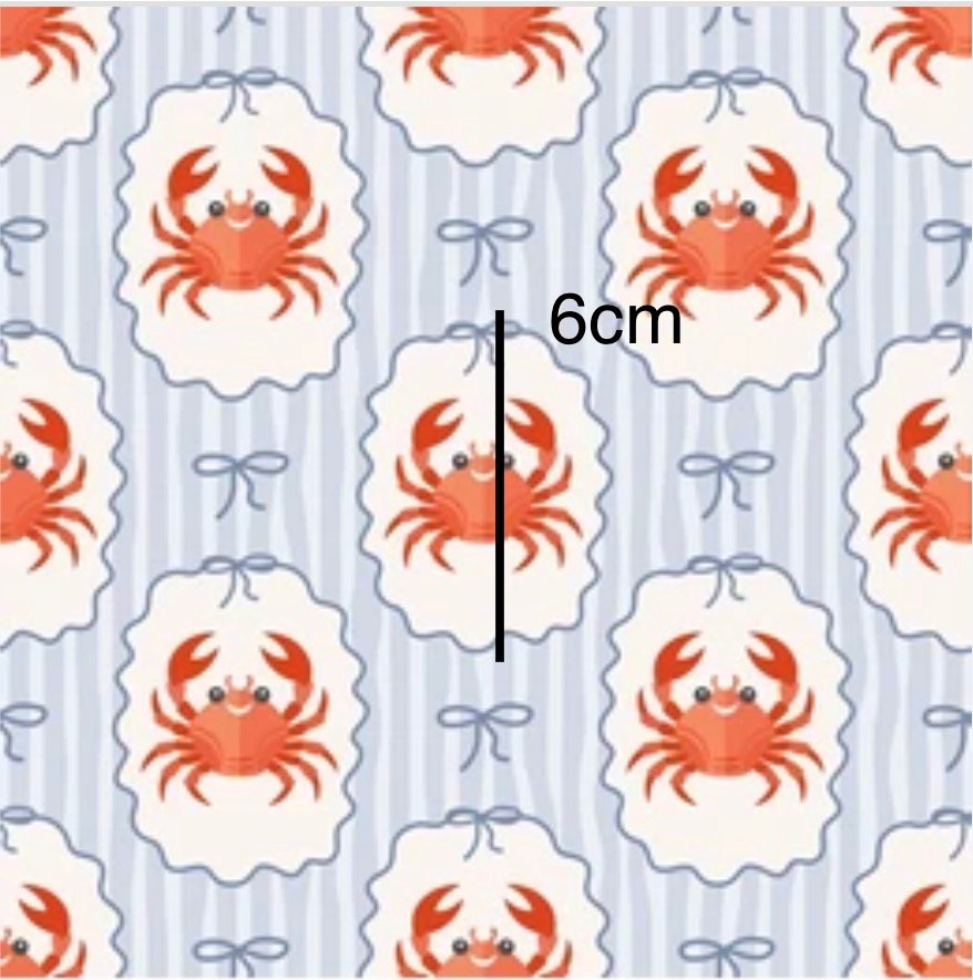 CrabFramedOnBlueStripeSize